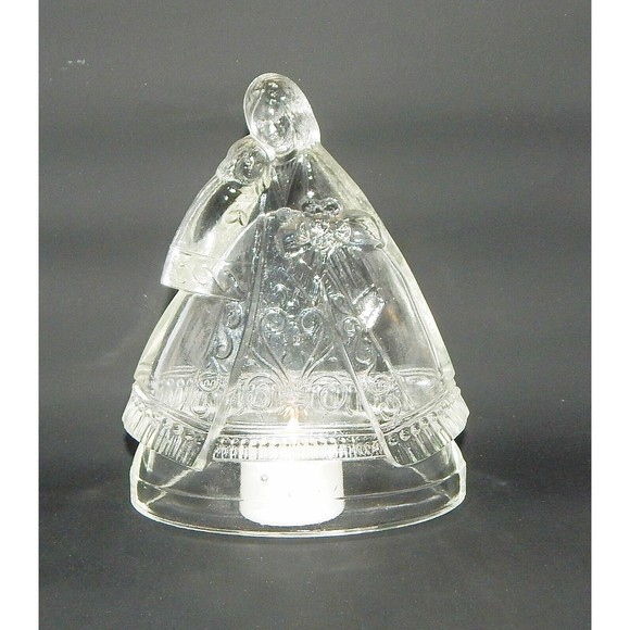 Mother and Child Clear Glass Figurine Candy Container - Picture 10 of 11
